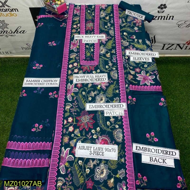 3 PCs quality airjet lawn fabric